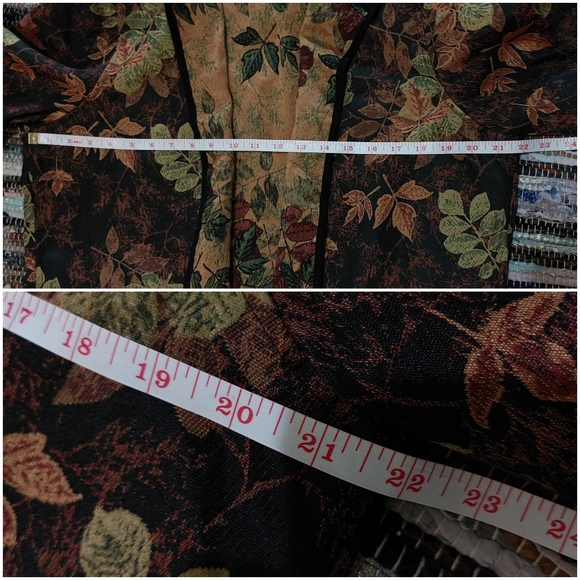 Vintage Serengeti Fall Leaf Print Tapestry Lightweight Basic Plus Size Blazer XL - Picture 7 of 10